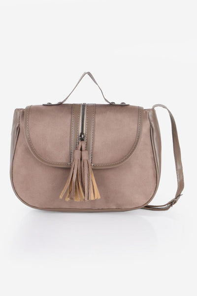 Women's Fringe Mink Suede Crossbody Bag