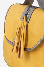 Load image into Gallery viewer, Women's Fringe Mustard Suede Crossbody Bag
