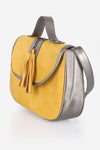 Women's Fringe Mustard Suede Crossbody Bag