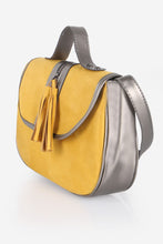 Load image into Gallery viewer, Women's Fringe Mustard Suede Crossbody Bag
