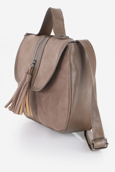 Women's Fringe Mink Suede Crossbody Bag