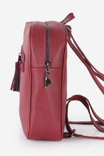 Charger l'image dans la galerie, Women's Fringe Zipped Claret Red Backpack
