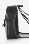 Women's Fringe Zipped Black Crocodile Backpack