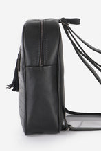 Load image into Gallery viewer, Women's Fringe Zipped Black Crocodile Backpack
