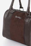 Women's Suede Detail Leather Sleeve Bag