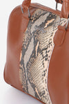 Women's Snake Pattern Ginger Leather Sleeve Bag