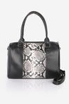 Women's Snake Pattern Black Leather Sleeve Bag