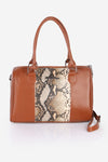 Women's Snake Pattern Ginger Leather Sleeve Bag