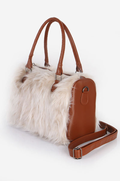 Women's Furry Ginger Sleeve Bag
