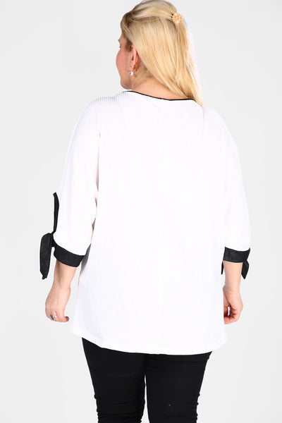 Oversize Ribbed Ecru Blouse