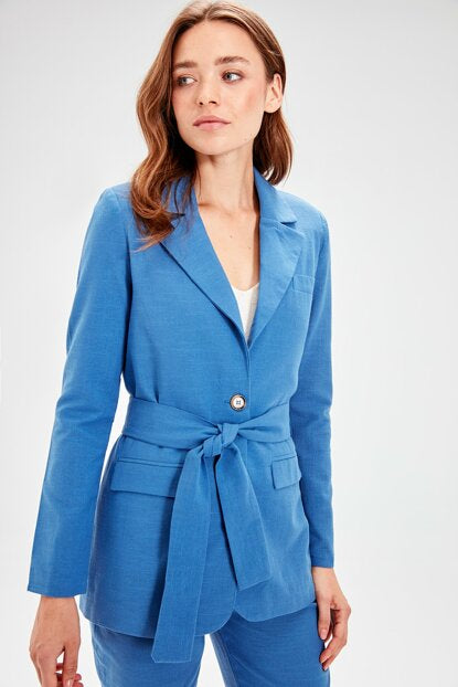 Women's Belted Indigo Jacket