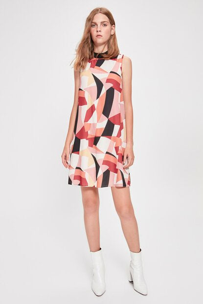 Women's Patterned Multi-color Dress