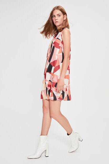 Women's Patterned Multi-color Dress