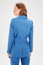 Load image into Gallery viewer, Women's Belted Indigo Jacket
