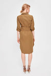 Women's Belted Camel Dress