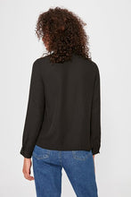 Load image into Gallery viewer, Women's Tie Collar Black Shirt
