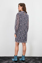 Load image into Gallery viewer, Women's Patterned Navy Blue Short Dress
