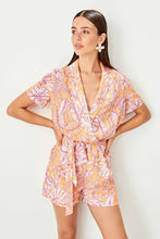 Load image into Gallery viewer, Women's Patterned Orange Overalls
