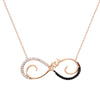 Women's Zircon Gemmed Rose Plated 925 Carat Silver Necklace