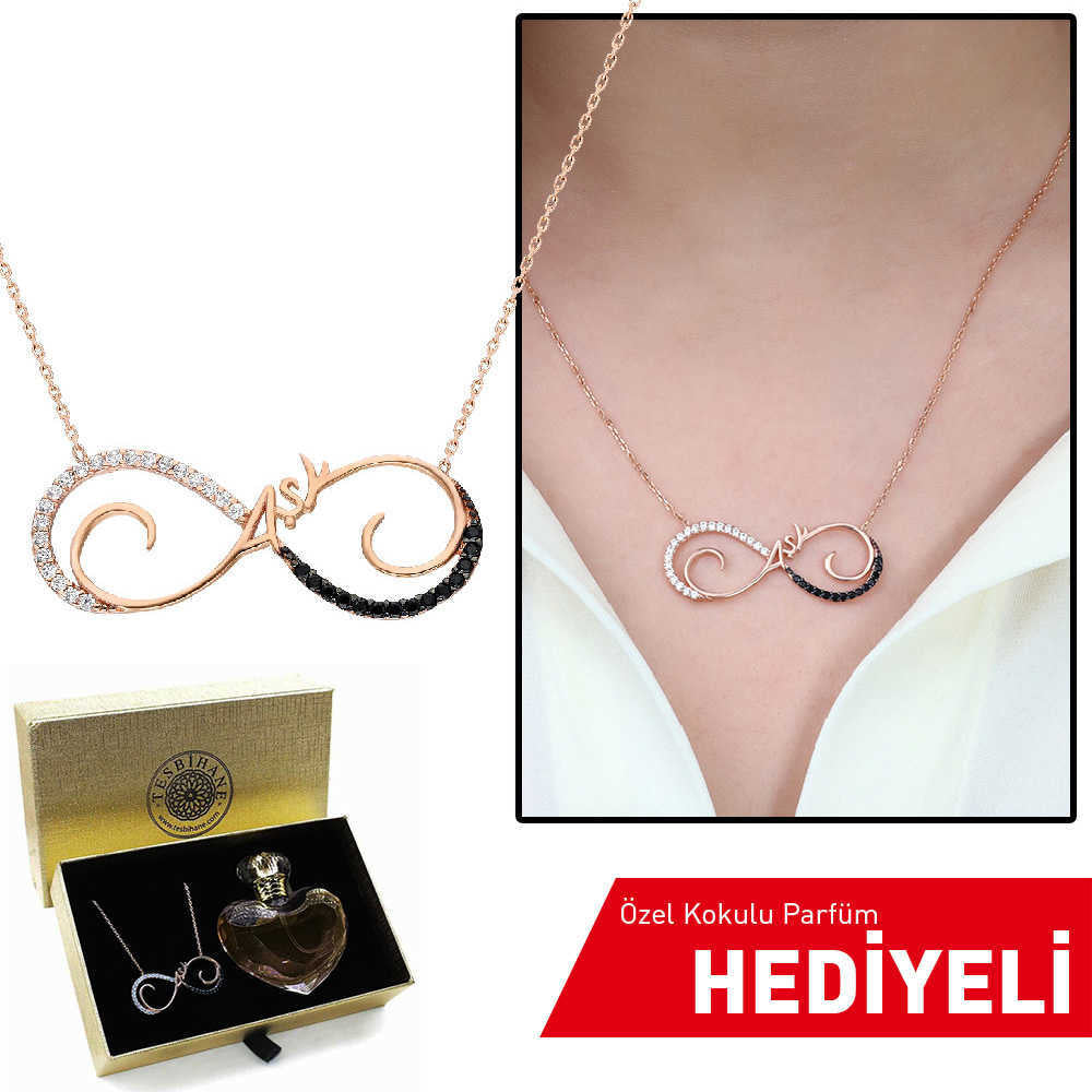 Women's Zircon Gemmed Rose Plated 925 Carat Silver Necklace