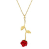 Women's Nacre Gem Rose Pendant 925 Carat Silver Necklace