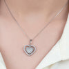 Women's Personalized Zircon Gemmed Heart Pendant 925 Carat Silver Necklace