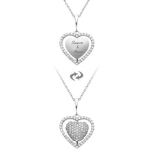 Charger l'image dans la galerie, Women's Personalized Zircon Gemmed Heart Pendant 925 Carat Silver Necklace
