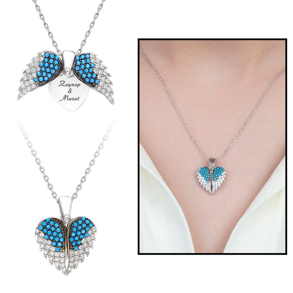 Women's Personalized Name Design Zircon Gemmed 925 Carat Silver Necklace