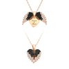 Women's Personalized Zircon Gemmed Rose Plated 925 Carat Silver Necklace