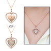 Women's Personalized Zircon Gemmed Rose Plated 925 Carat Silver Necklace