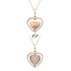 Women's Personalized Zircon Gemmed Rose Plated 925 Carat Silver Necklace